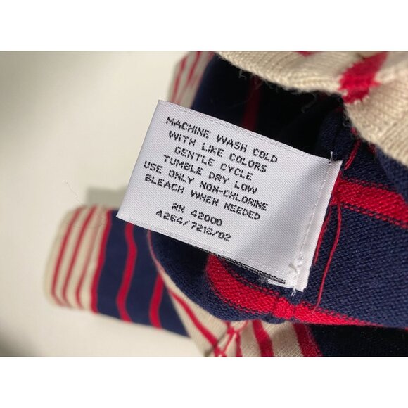 Kathy Ireland Blue Red Striped Cardigan Sweater Womens XL Preppy tennis Button - Picture 4 of 14